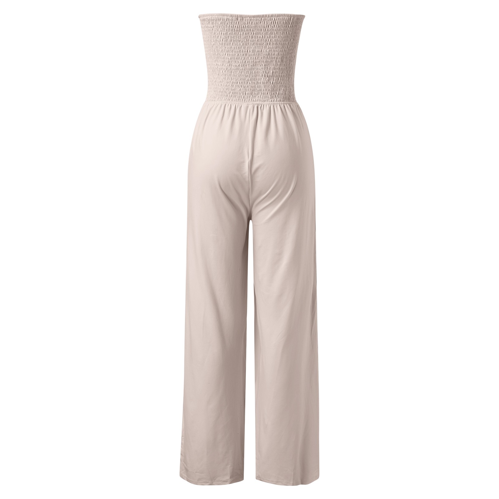 thumbnail image 5 of Mono liso con volantes de encaje para mujer: sin mangas, diseño con cordones, pantalones rectos de longitud media para salidas elegantes, 5 of 5